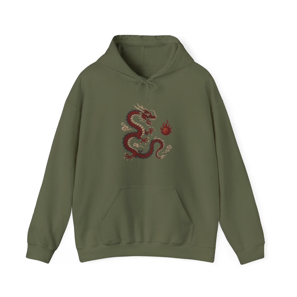 Embroidered Dragon Streetwear Hoodie - alternate angle 4, merchandise