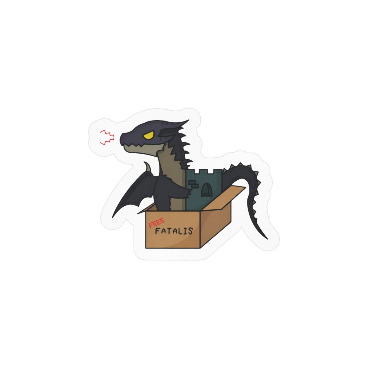 Free Fatalis Monster Hunter Sticker | Bold Vinyl Decal for Gamers - alternate angle 1, merchandise