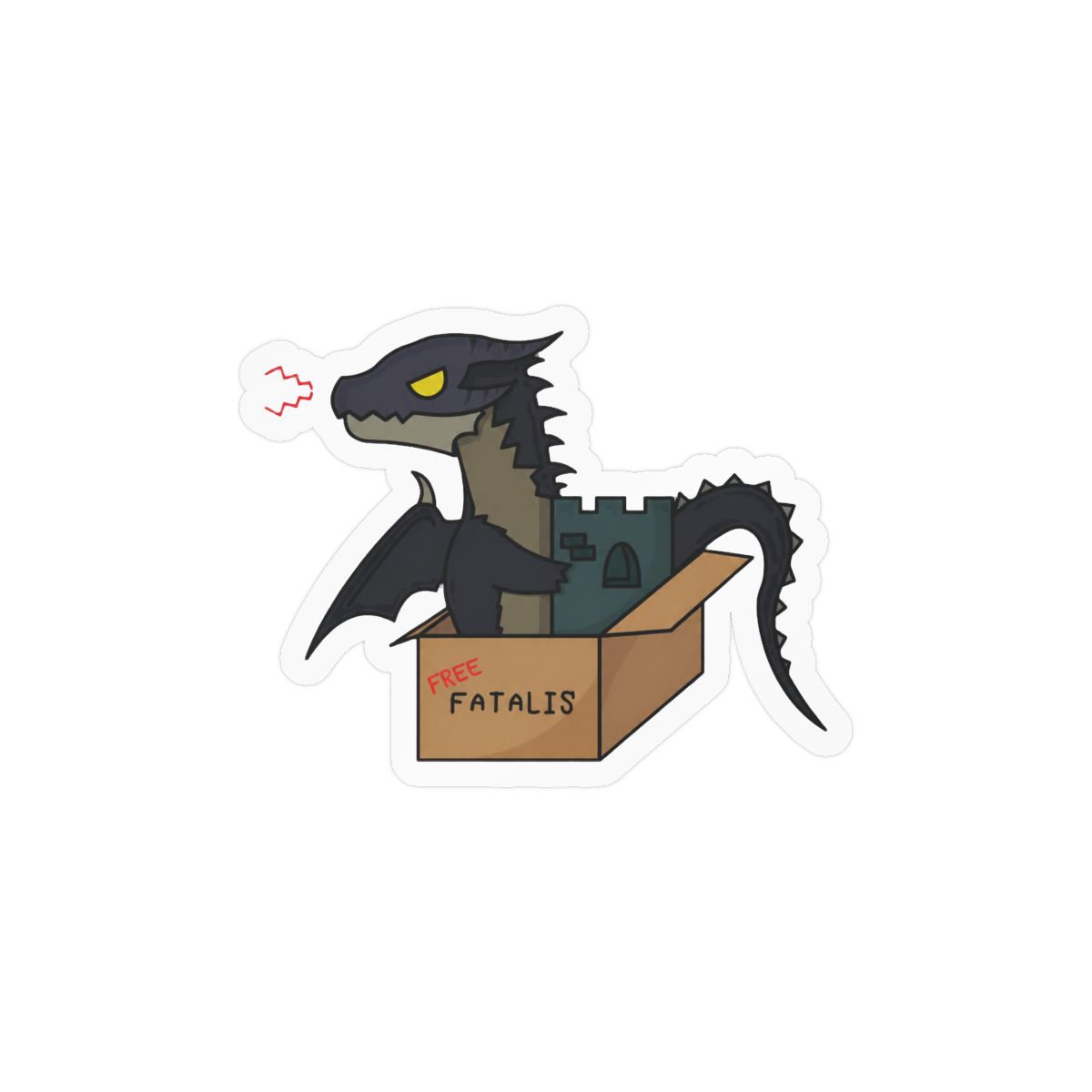 Free Fatalis Monster Hunter Sticker | Bold Vinyl Decal for Gamers - alternate angle 2, merchandise
