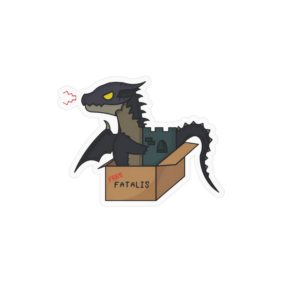 Free Fatalis Monster Hunter Sticker | Bold Vinyl Decal for Gamers - alternate angle 3, merchandise