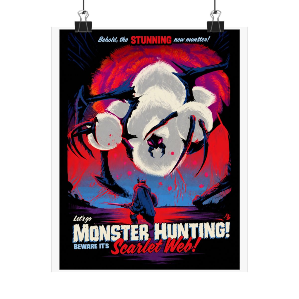 SCARLET WEB, Let's Go Monster Hunting, Video Game Poster, Video Game Art, Gaming Prints, Gaming Poster, Wall Art