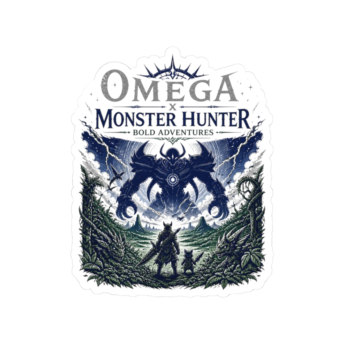 Monster Hunter Wilds "Omega x Monster Hunter: Bold Adventures" Sticker - alternate angle 1, merchandise
