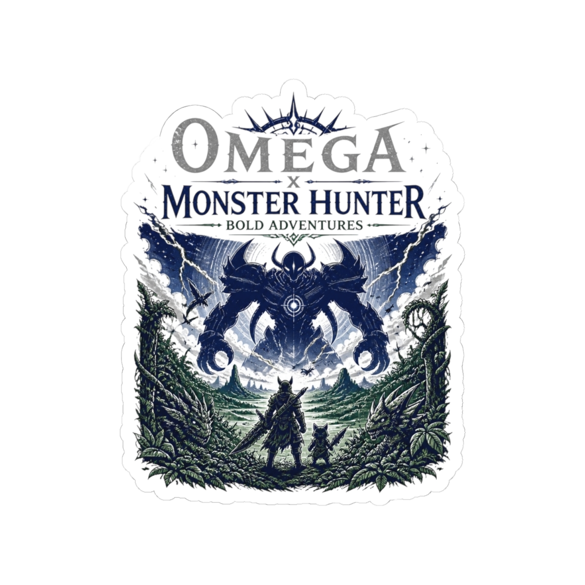 Monster Hunter Wilds "Omega x Monster Hunter: Bold Adventures" Sticker - alternate angle 2, merchandise